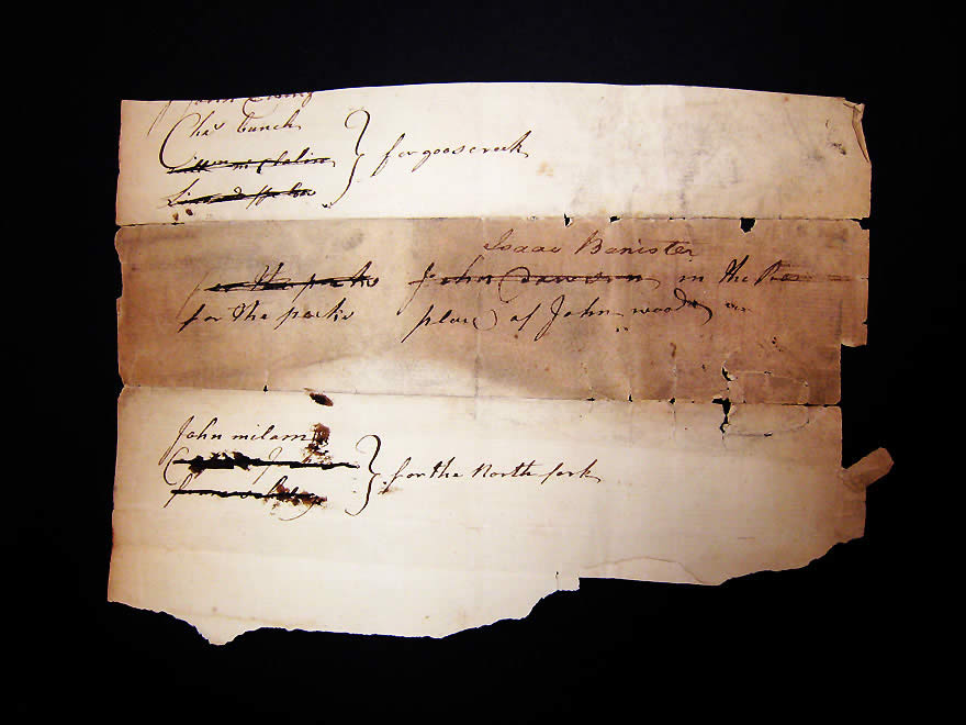 Photo of John Milam Document